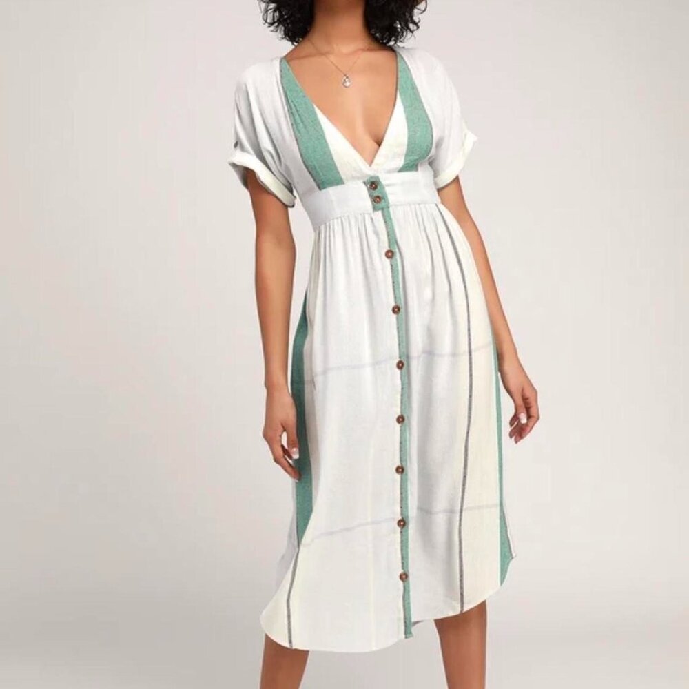 O'Neill Reid Striped Midi Dress Large